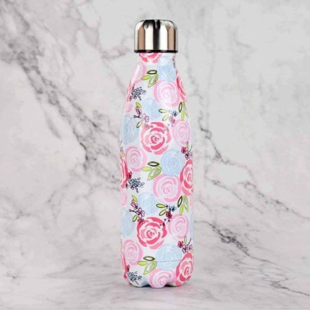 NIB Floral Thermos Stainless Steel Water Bottle in Multi